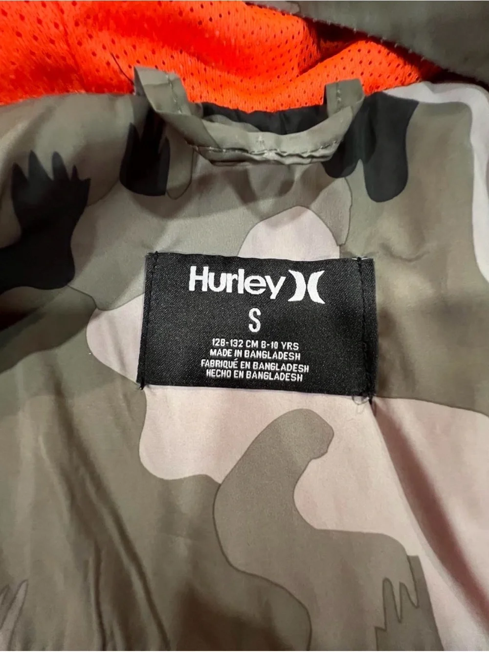 Hurley Camo Hooded Jacket with Hunter Orange Accents - Picture 6 of 7